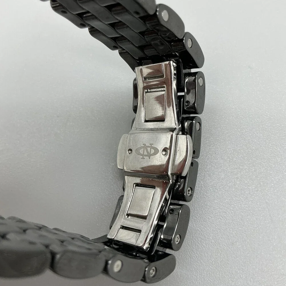 Oniss ON834-L Womens Watch 36mm Black Dial Ceramic Sapphire New Battery 7